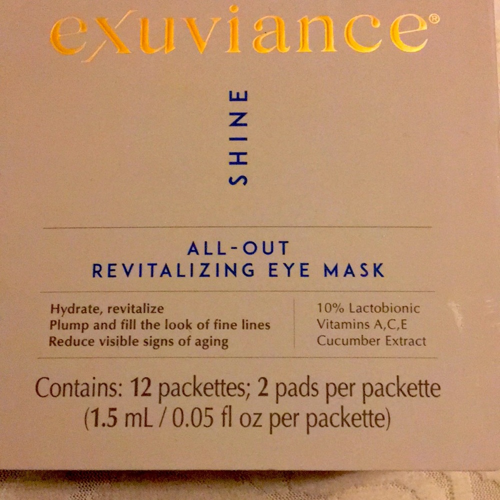 Exuviance All-Out Revitalizing eye mask 12 packets - NIB